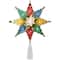 8" Pre-Lit Red and Green Crystal 8-Point Star Christmas Tree Topper - Clear Lights